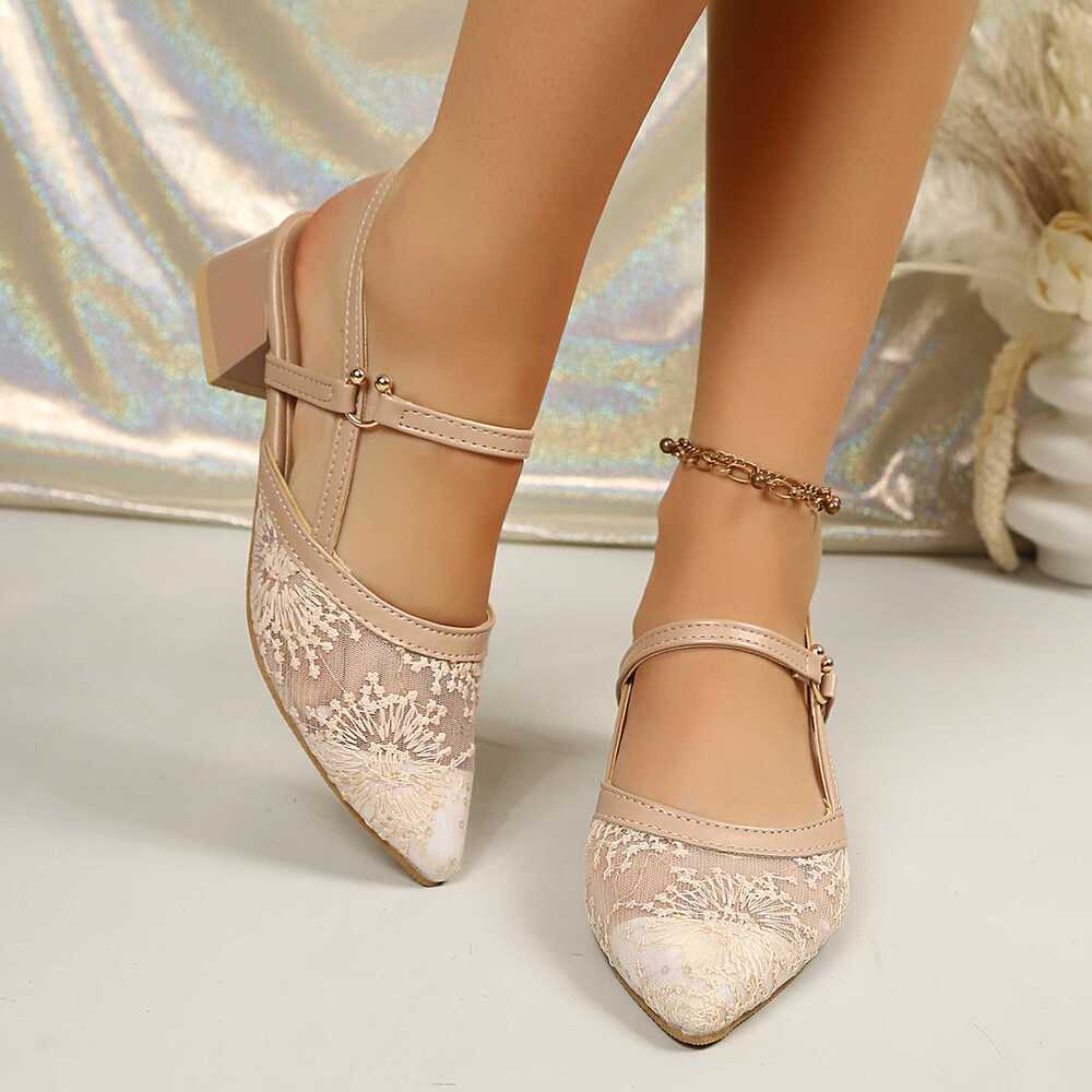 Ladies' Breathable Lace Slingb - đánh giá và giá Slingback Heel Formal