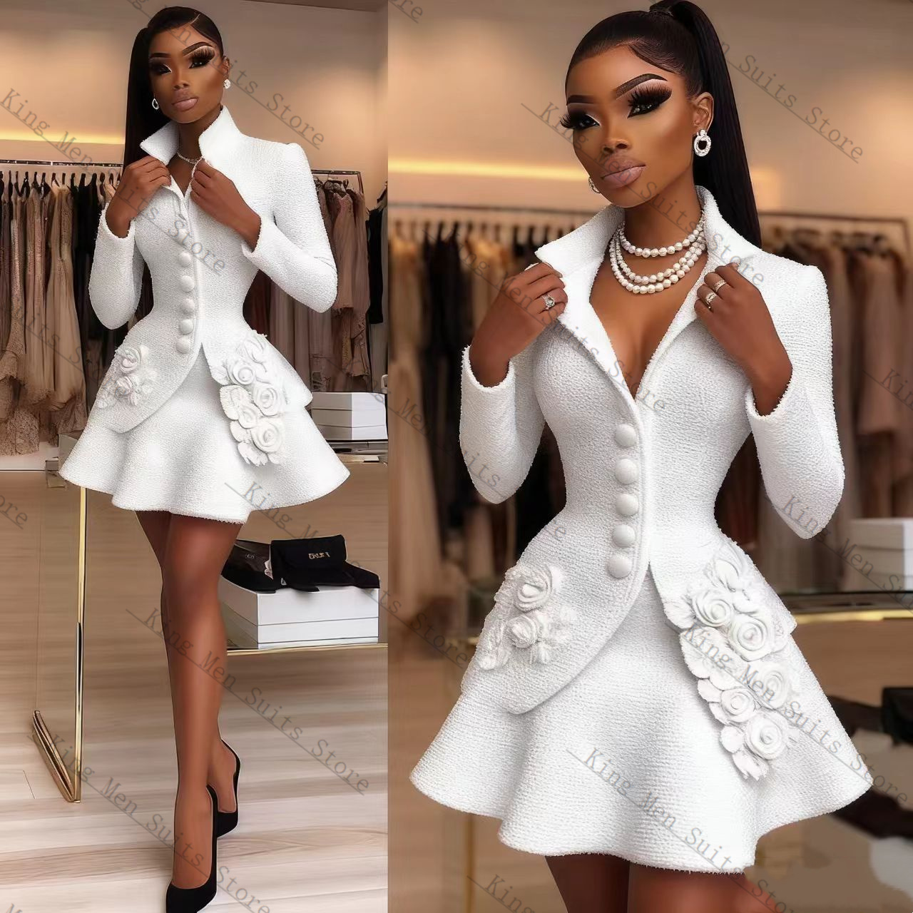 Luxury White Women Suit Set 2  - đánh giá và giá Women'S Formal Wear For A Wedding
