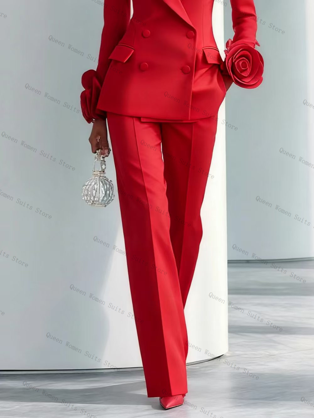 Luxury Red Women Suit Set 2 Pc - đánh giá và giá Women Formal Wear Coat